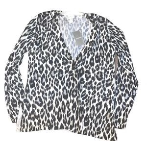 Chicos button up leopard print cardigan